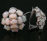 Серьги с белыми solid опалами Серебро 925