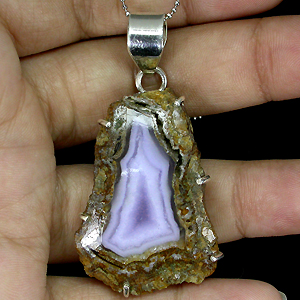 Кулон со слайсом агата