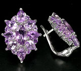 Замечательные серьги с аметистами Серебро 925