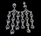 Серьги с иолитами и топазами Серебро 925