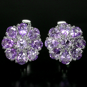 Превосходные серьги с аметистами