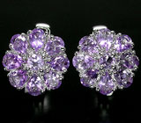 Превосходные серьги с аметистами Серебро 925