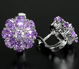 Превосходные серьги с аметистами Серебро 925