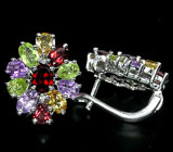 Праздничные серьги с самоцветами Серебро 925