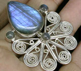 Кулон с лабрадоритами Серебро 925