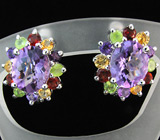 Великолепные серьги с аметистами Серебро 925