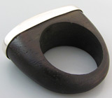 Кольцо из черного дерева Sono Серебро 925