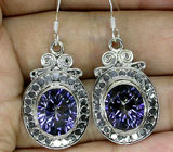 Серьги с синими мистическими топазами Серебро 925