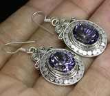 Серьги с синими мистическими топазами Серебро 925