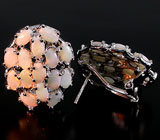 Серьги с белыми solid опалами Серебро 925