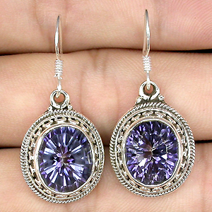 Серьги с синими мистическими топазами