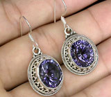 Серьги с синими мистическими топазами Серебро 925