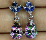 Серьги с мистическими топазами Серебро 925