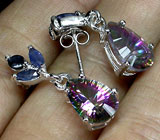 Серьги с мистическими топазами Серебро 925