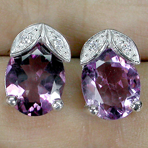 Симпатичные серьги с аметистами