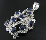 Элегантный кулон с синими сапфирами Серебро 925