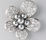 Замечательный кулон с титановым жемчугом Серебро 925