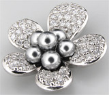 Замечательный кулон с титановым жемчугом Серебро 925