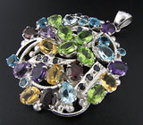 Кулон из коллекции «Multistone» с самоцветами Серебро 925