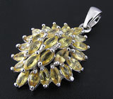 Кулон с золотистыми сапфирами Серебро 925