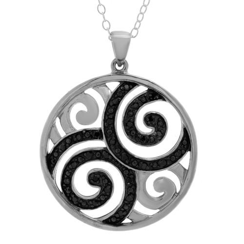 Подвеска с черными бриллиантами + цепочка