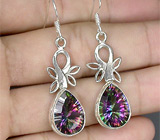 Элегантные серьги с мистик-топазами Серебро 925