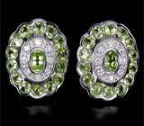 Замечательные серьги с перидотами Серебро 925