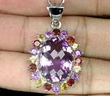Кулон с аметистом эффектной огранки Серебро 925