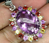 Кулон с аметистом эффектной огранки Серебро 925