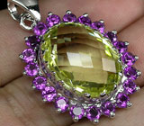 Великолепный кулон с цитрином и аметистами Серебро 925