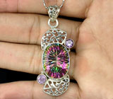 Кулон с митическим топазом и аметистами Серебро 925