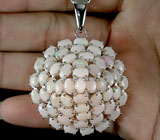 Кулон с белыми solid опалами Серебро 925