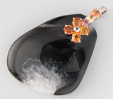 Кулон с агатом и сапфирами Серебро 925