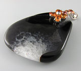 Кулон с агатом и сапфирами Серебро 925