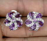 Превосходные серьги с аметистами Серебро 925