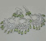 Комплект с перидотами Серебро 925