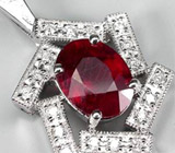 Кулон с рубином и бриллиантами Серебро 925