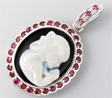 Кулон с камеей и сапфирами Серебро 925