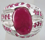 Широкое кольцо с сапфирами Серебро 925