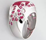 Широкое кольцо с сапфирами Серебро 925