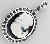 Кулон с камеей и сапфирами Серебро 925