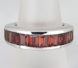 Стильное кольцо с гранатами Серебро 925