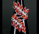 Элегантное кольцо с сапфирами падпараджа Серебро 925