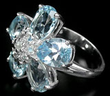 Прелестное кольцо-цветок с топазами Серебро 925