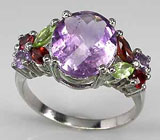 Симпатичное кольцо с аметистом Серебро 925