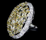 Великолепное крупное кольцо с цитринами Серебро 925