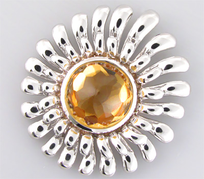 Кулон из коллекции "Sunshine" с цитрином авторской огранки