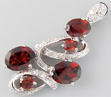 Кулон из коллекции "Sunshine" с гранатами Серебро 925