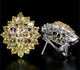 Роскошные серьги с сапфирами Серебро 925