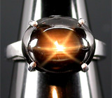 Изящное кольцо со звездчатым сапфиром Серебро 925